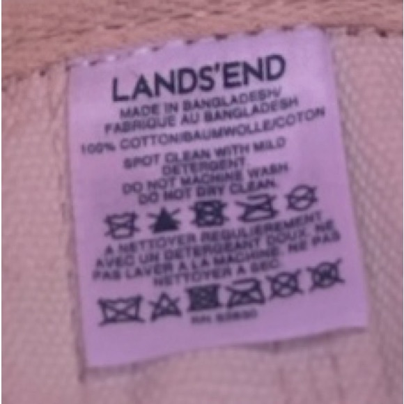 Adorable red, cream, and green Lands End large tote - Picture 4 of 11